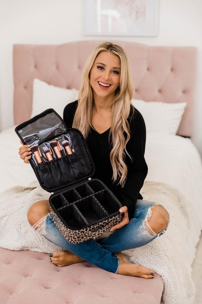 No Time To Spare Animal Print Makeup Bag DOORBUSTER | The Pink Lily Boutique