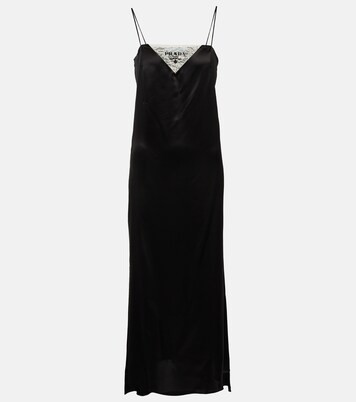 Lace-insert silk midi dress | Mytheresa (UK)