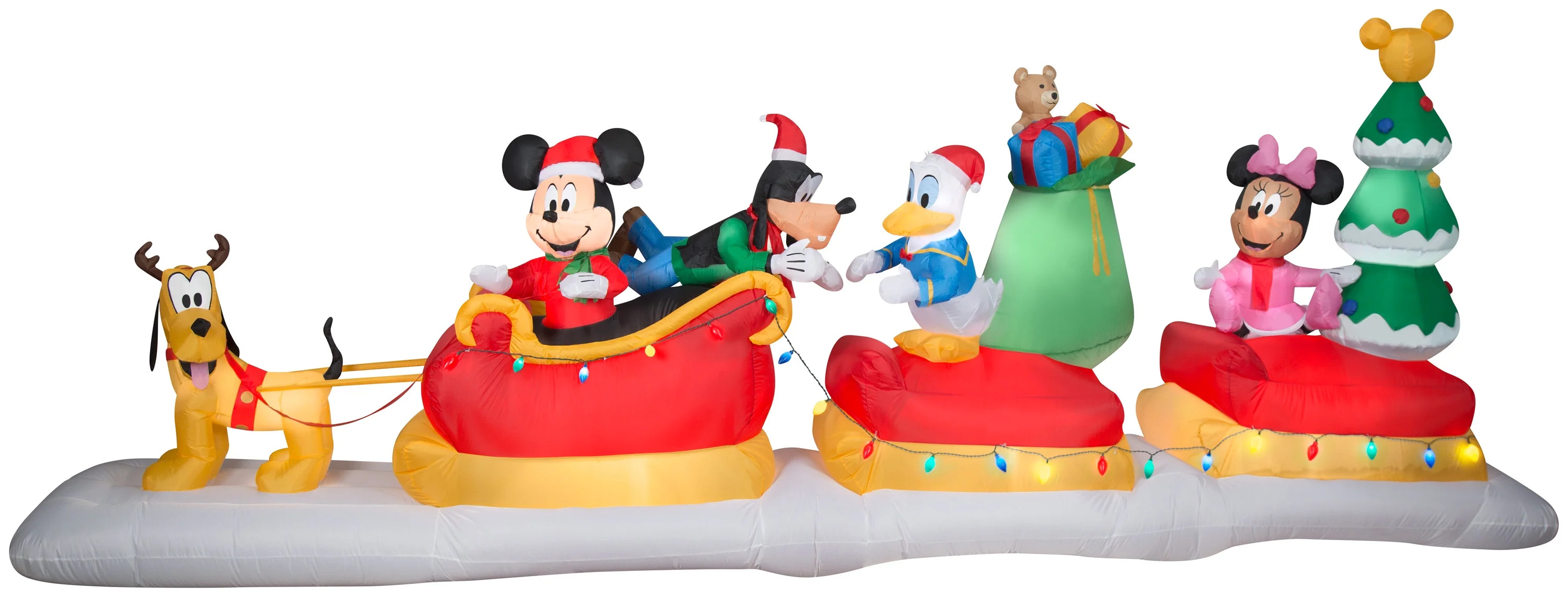 Gemmy Animated Christmas Airblown Inflatable Mickey and Friends Sleigh Scene Disney, 6 ft Tall - ... | Walmart (US)