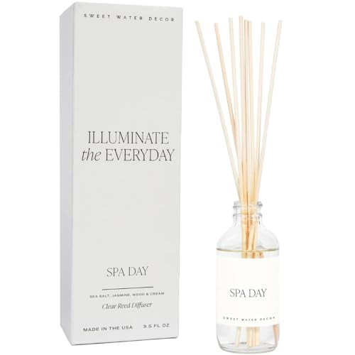 Sweet Water Decor Spa Reed Diffuser Set - Sea Salt, Wood, and Cream Scented Reed Diffuser for Home - Home Freshener Diffuser with Sticks - Long Lasting Fragrance, Made in the USA | Amazon (US)