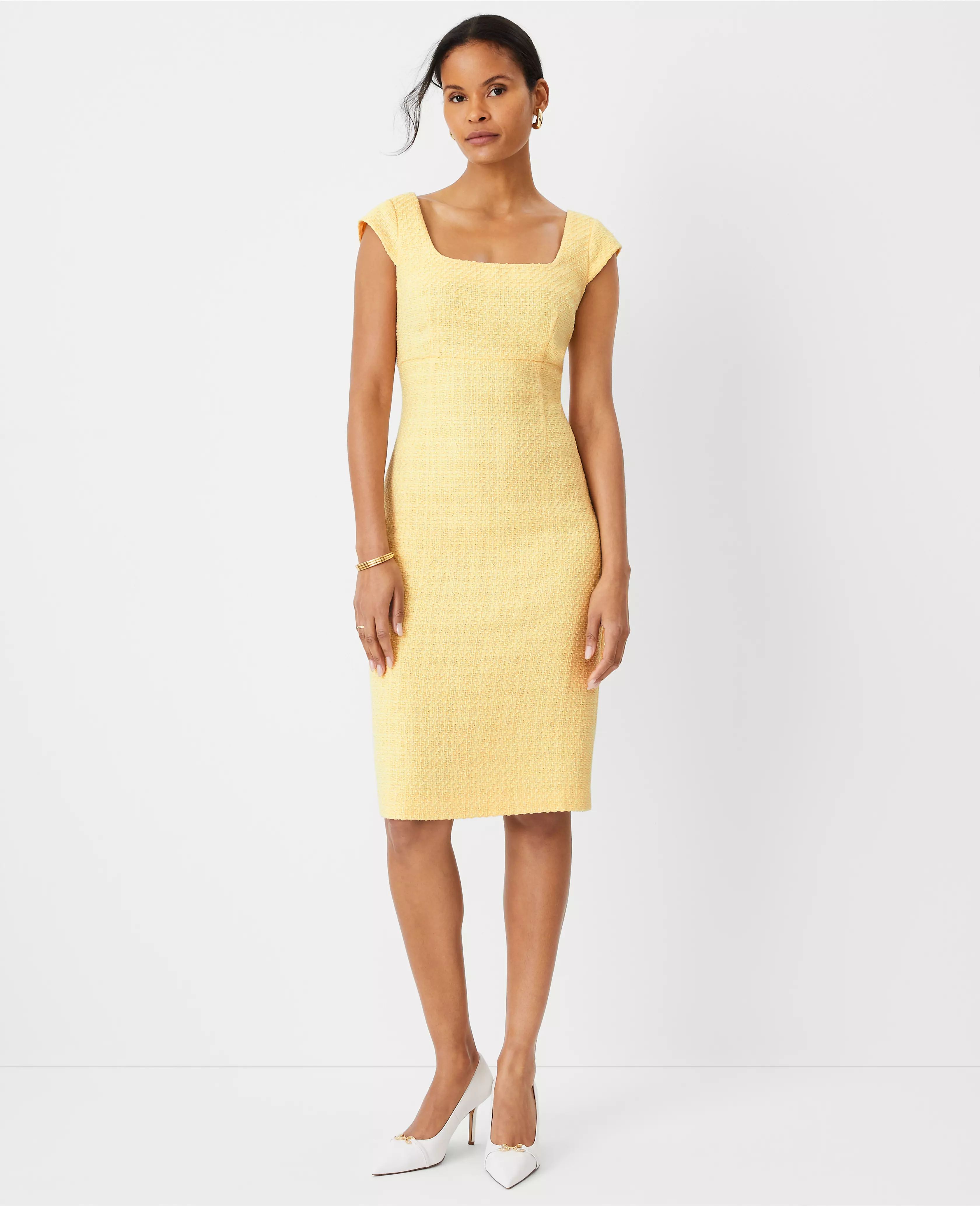 Tweed Cap Sleeve Sheath Dress | Ann Taylor (US)