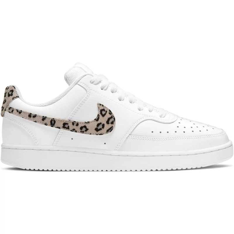 Nike Women's Leopard Court Vision Low Shoes White/Brown, 8.5 - Women's Athletic Lifestyle at Academy | Academy Sports + Outdoors