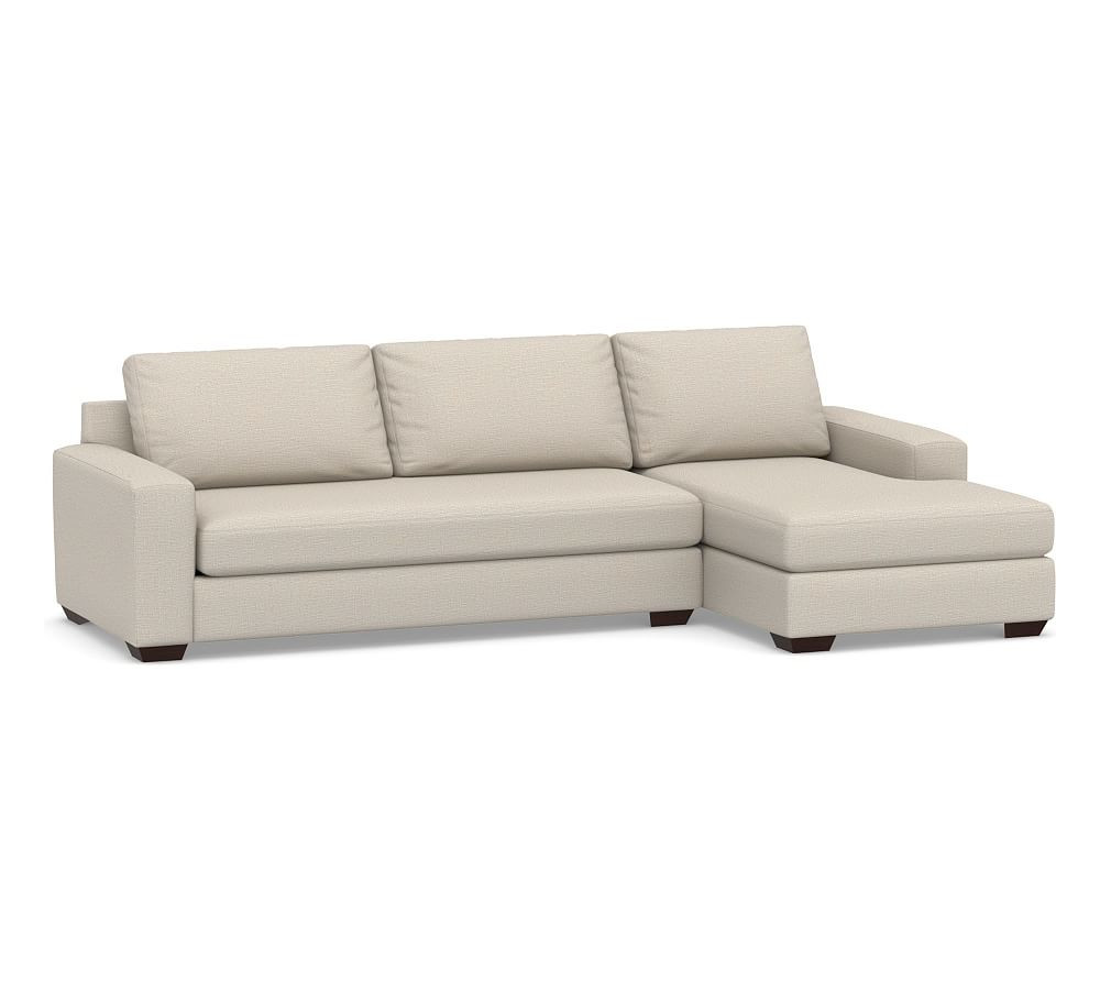 Big Sur Square Arm Upholstered Sofa Chaise Sectional | Pottery Barn (US)