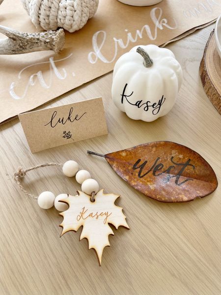 HOME \ 4 different name card options for a fall or thanksgiving table🍂

Party
Tablescape
Decor
Entertaining 

#LTKhome #LTKSeasonal #LTKparties