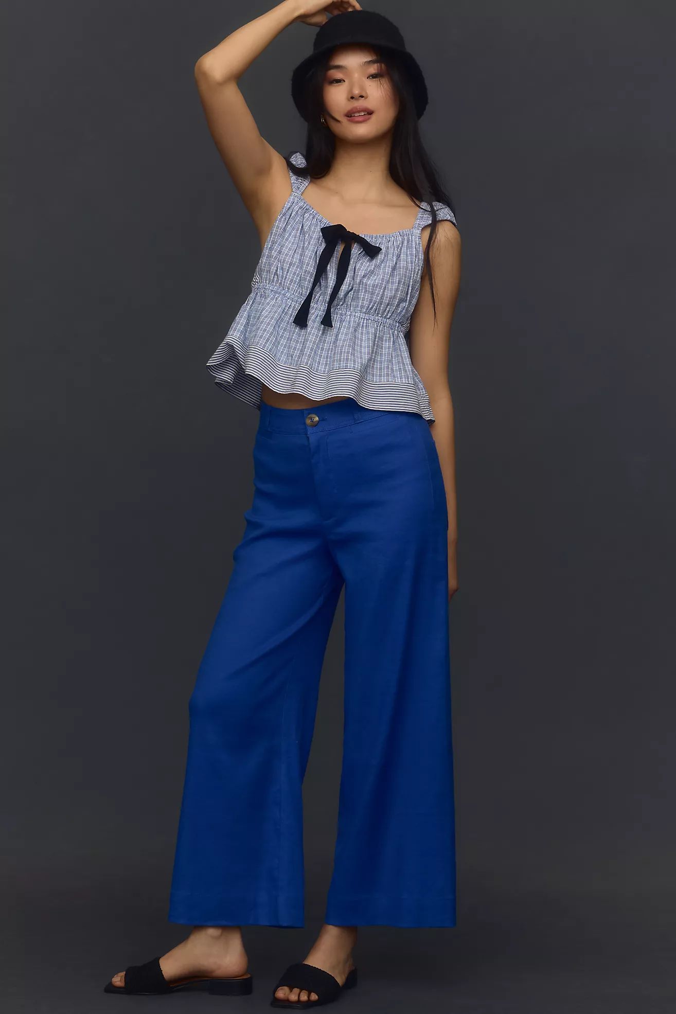 The Ettie High-Rise Crop Wide-Leg Pants by Maeve: Linen Edition | Anthropologie (US)