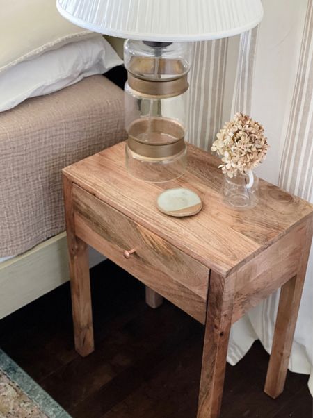 Our guest bedroom night stands are on sale $100 off!!! They are the perfect wooden nightstands with one drawer. #nightstands #woodnightstand #bedsidetable

#LTKhome