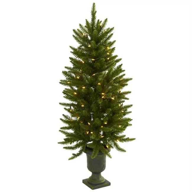 4 ft. Christmas Tree with Urn & Clear Lights - Walmart.com | Walmart (US)