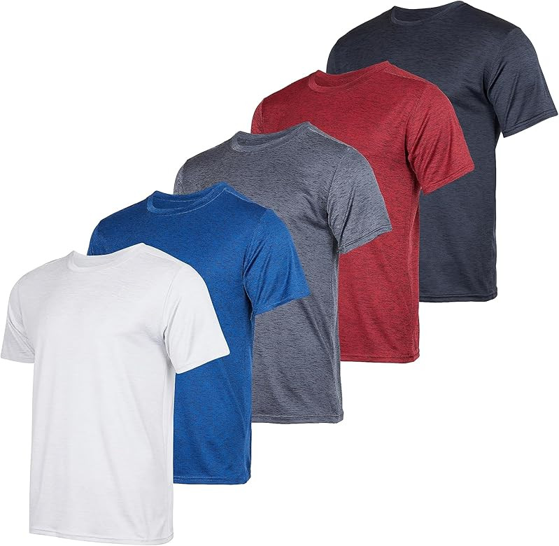 Real Essentials 5 Pack: Youth Dry-Fit Moisture Wicking Active Athletic Performance Short-Sleeve T... | Amazon (US)
