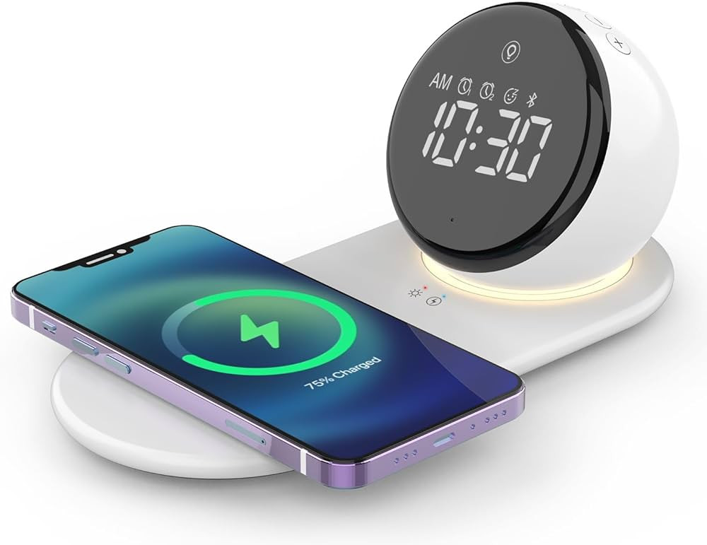 doopo Digital Alarm Clock for Bedroom, Heavy Sleepers Adults, 15W Fast Wireless Charger, Bluetoot... | Amazon (US)