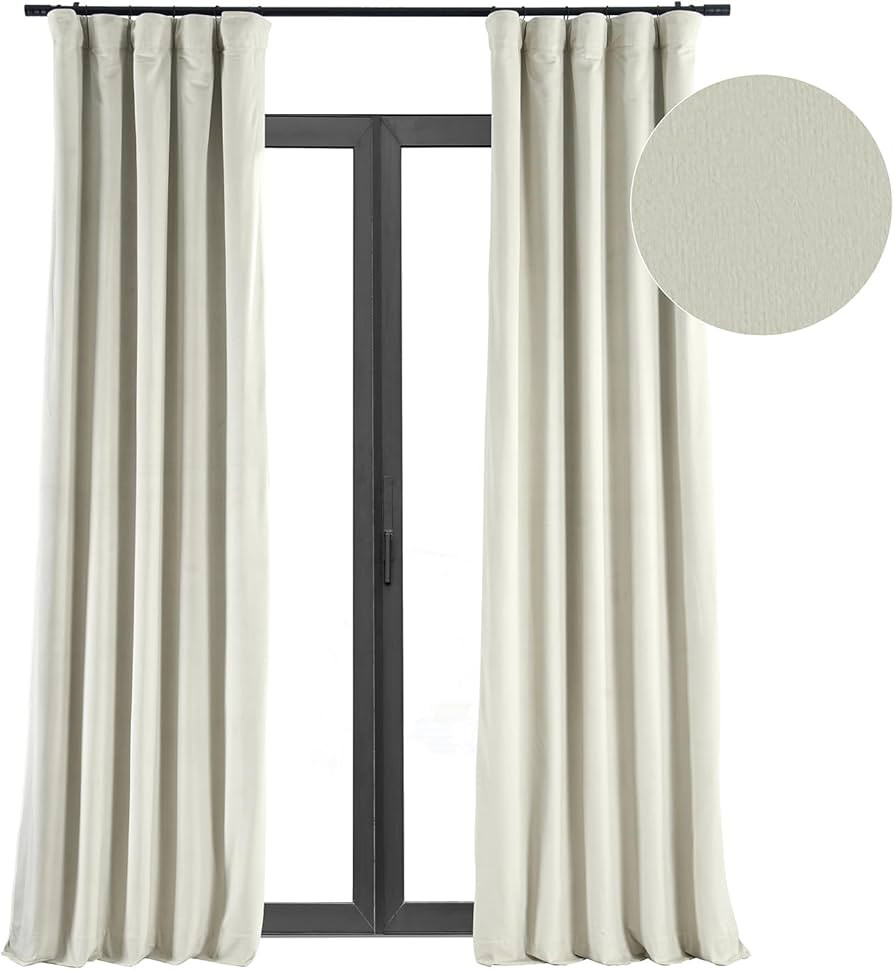 HPD Half Price Drapes Signature Velvet Thermal Blackout Curtains for Living Room 96 Inch Long (1 ... | Amazon (US)