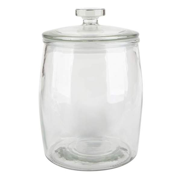 Clear Glass Canister with Flat Knob Glass Lid, 143oz | At Home