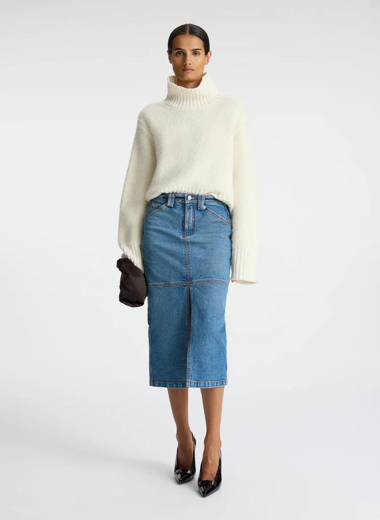 Alden Stretch Denim Midi Skirt | A.L.C