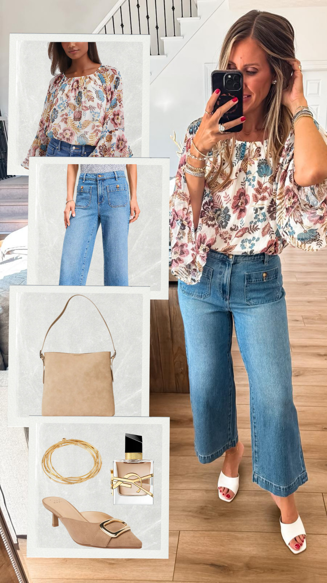 Fall style, cropped jeans, floral bouse, long sleeve blouse, suede bbag, suede mules, suede shoes 

 #LTKSaleAlert #LTKFindsUnder50 #LTKFindsUnder100