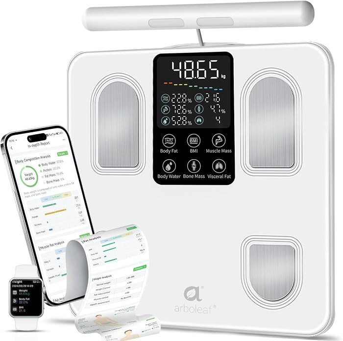arboleaf Scale for Body Weight, Smart Scale with BMI, Body Fat, Muscle Mass, 26 Metrics Full Body... | Amazon (US)