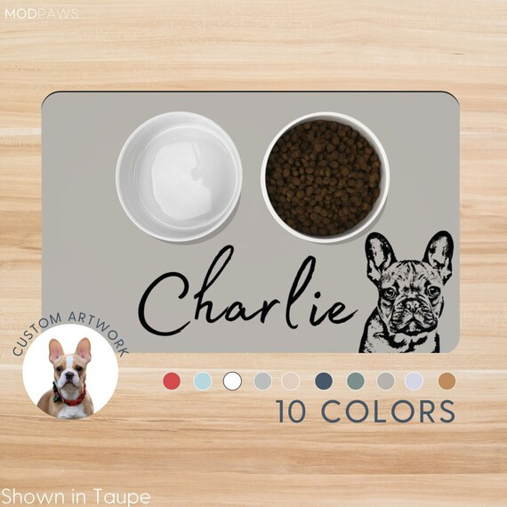 Personalized Dog Mats Using Pet Photo + Name Personalized Dog Food Mat Personalized Dog Placemat ... | Etsy (US)