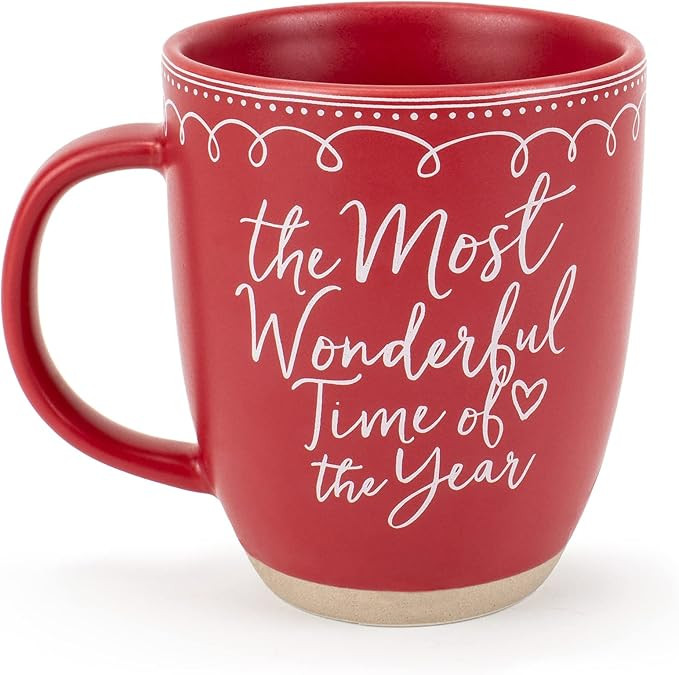 Elanze Designs Wonderful Raw Clay Bottom Red 16 ounce Ceramic Christmas Coffee Mug | Amazon (US)