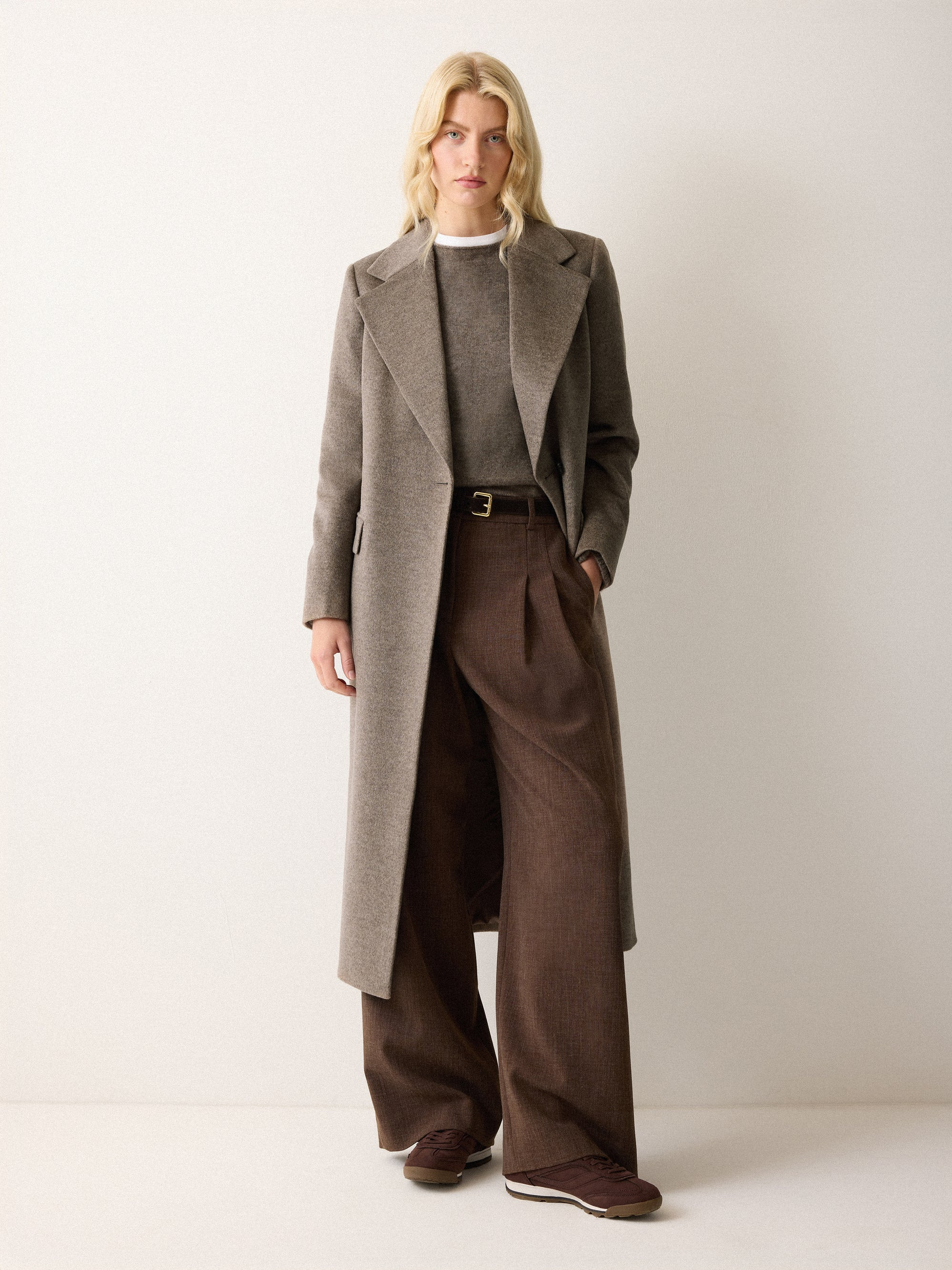 Wool Maxi City Coat | Taupe | Jigsaw (UK)