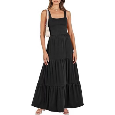 LEVEN SIXTEEN Casual Long Summer Dress Black L | Target