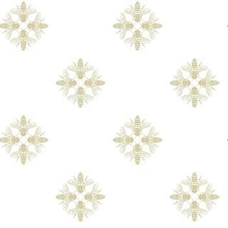 RoomMates Honey Bee Gold Vinyl Peel & Stick Repositionable Wallpaper Roll (Covers 28.18 Sq. Ft.) ... | The Home Depot