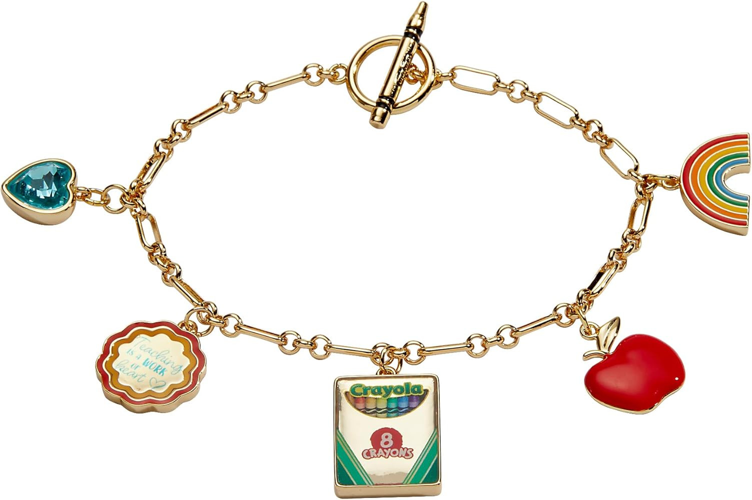 Alex and Ani Crayola Teacher Appreciation Toggle Bracelet, Brass Shiny Gold | Amazon (US)