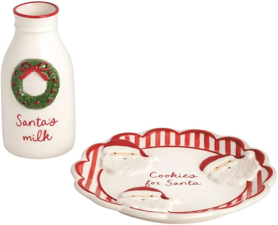 Mud Pie Christmas Cookies & Milk For Santa Set | Amazon (US)