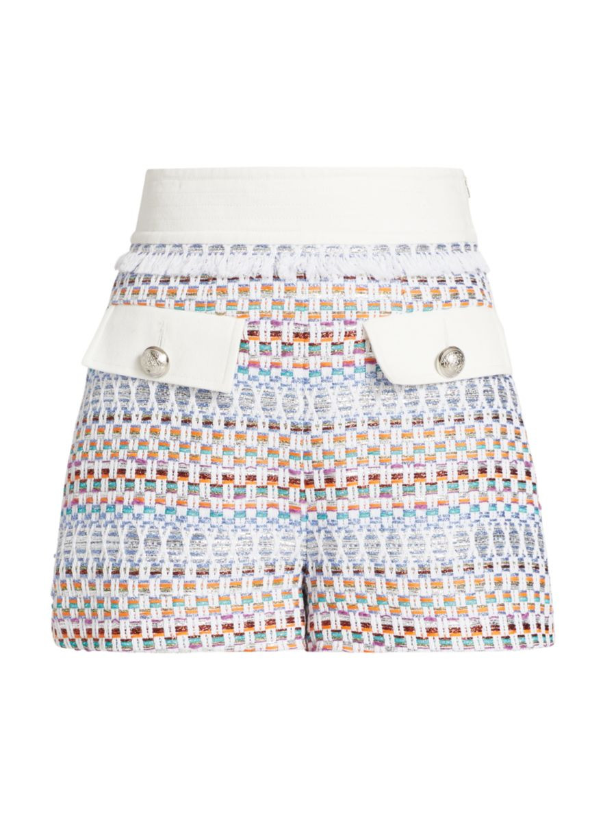 Bently High-Rise Tweed Shorts | Saks Fifth Avenue