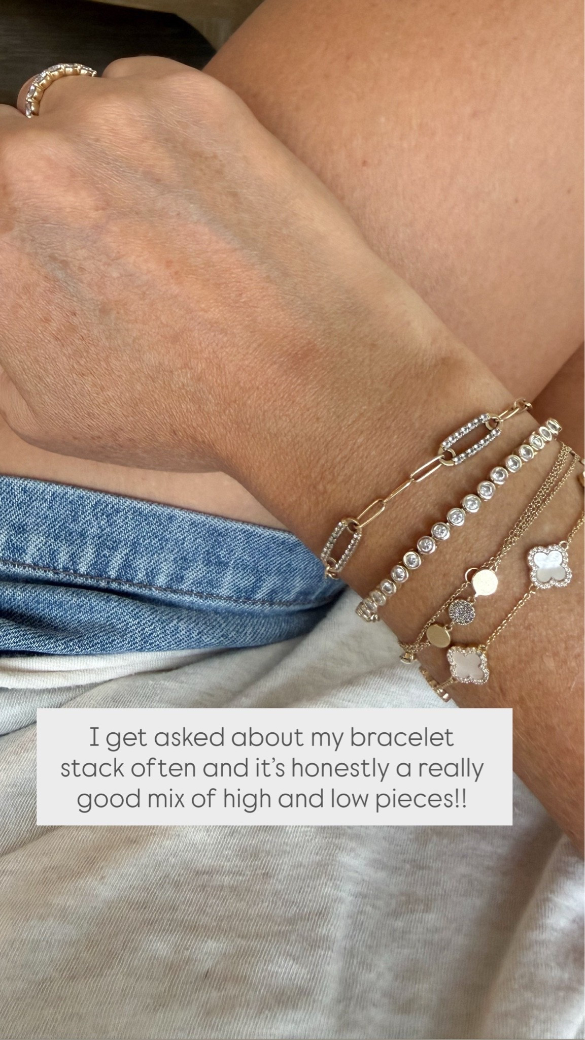 I get asked about my bracelet stack often and it’s honestly a really good mix of high and low pieces!! Linking what I can!

#LTKootd #LTKdayinmylife #LTKselfcare