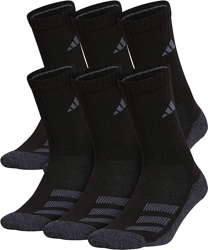 adidas boys Kids-boy's/Girl's Cushioned Angle Stripe Crew Socks (6-pair) | Amazon (US)