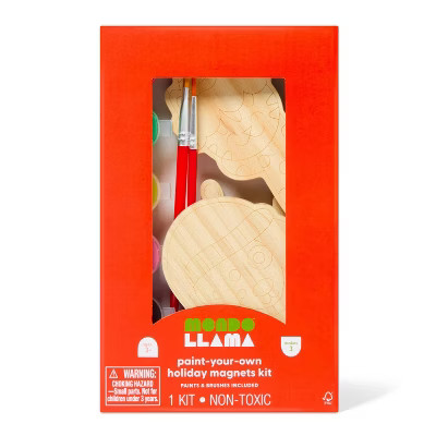 3ct Christmas Craft Holiday Pet Wooden Magnets Painting Activity Kit - Mondo Llama™ | Target