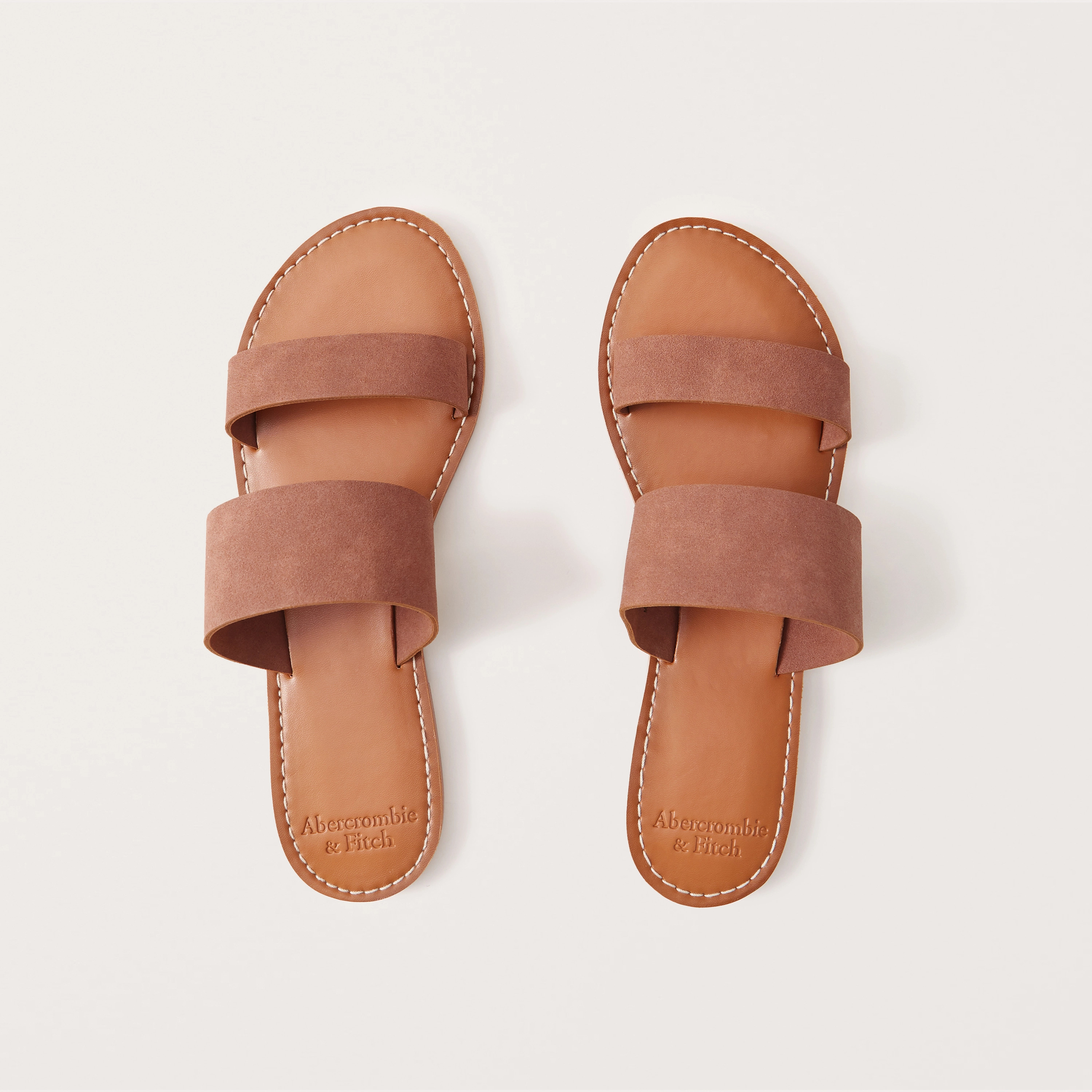 Double Strap Faux Leather Sandals | Abercrombie & Fitch (US)