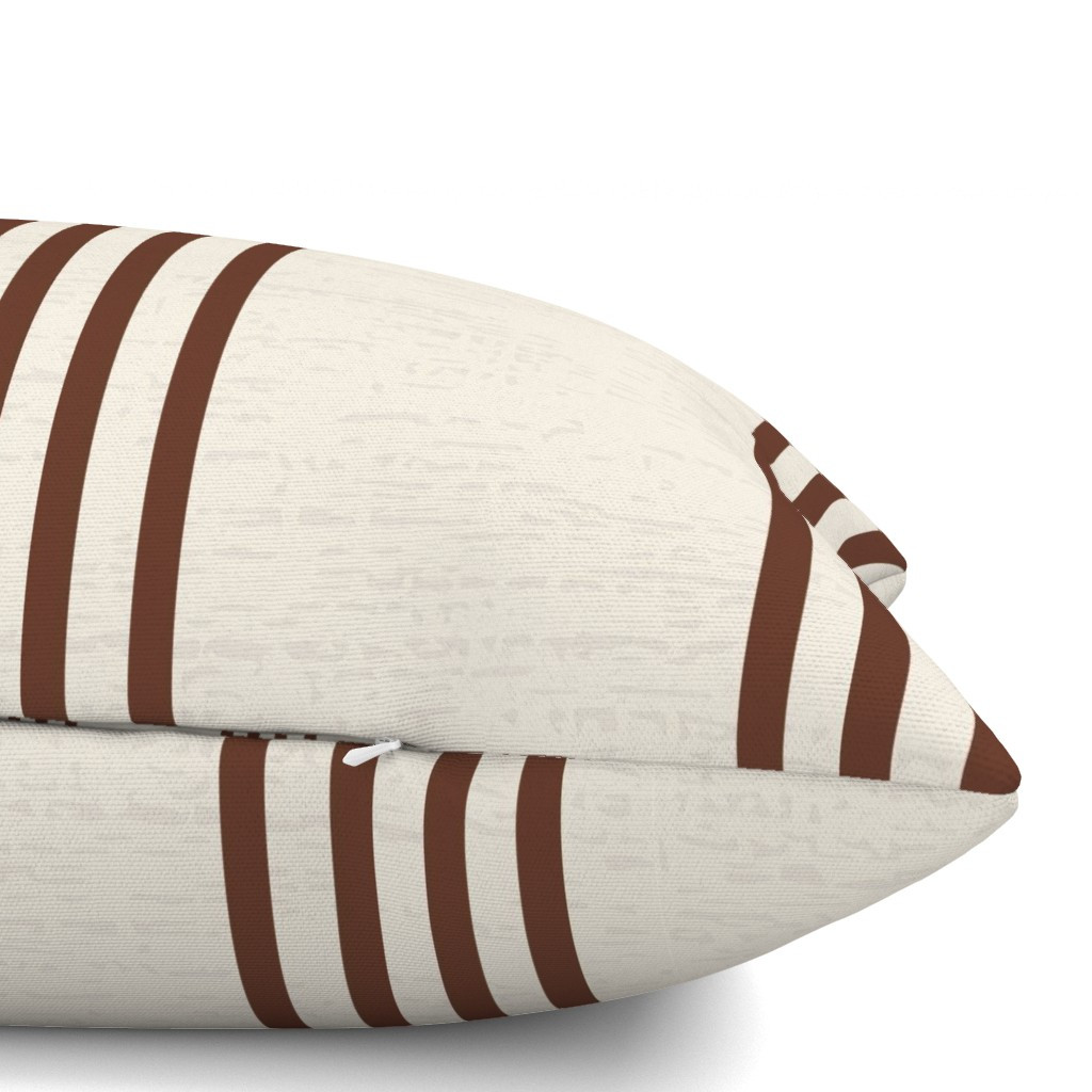 Throw Pillow in Traditional Brown Cream Stripe | Spoonflower