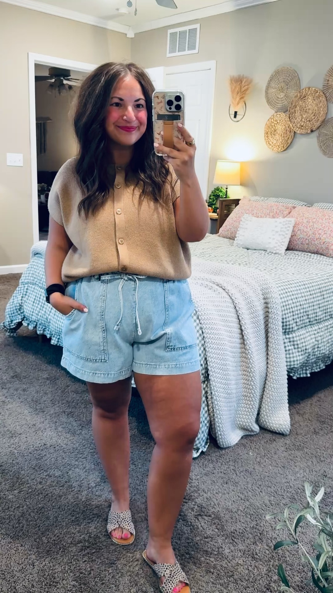 Summer basics but make it cute 🤍 this short sleeve cardigan is such a good summer staple!

sandals: fit a tad oversized // wearing a 5
soft denim shorts: fit true to size // wearing a large
t-shirt cardigan: fits true to size (definitely a cropped fit) // wearing a large 

 #LTKootd #LTKMidsize