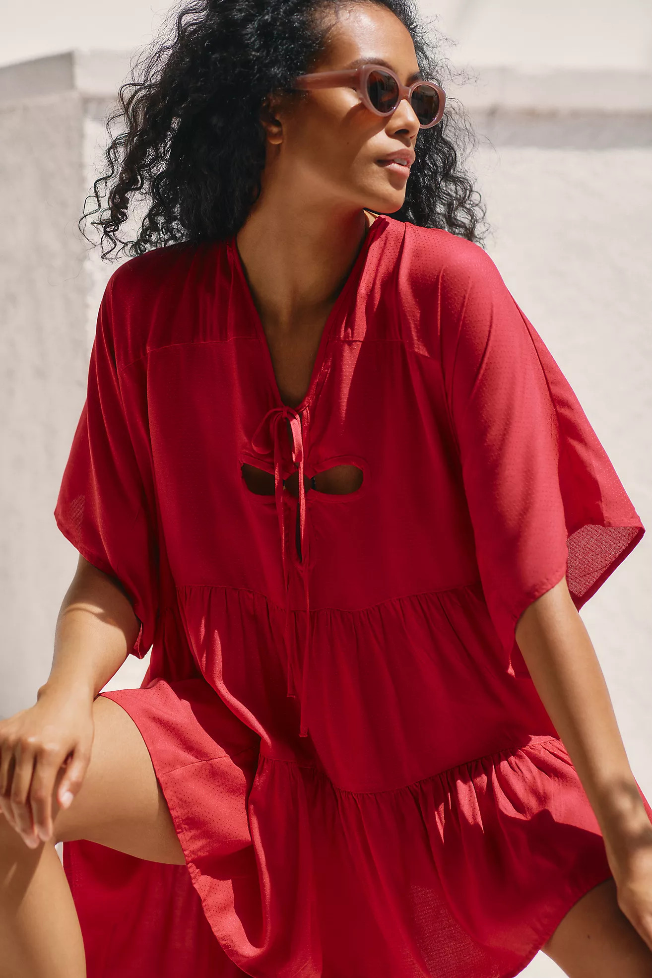 By Anthropologie Keyhole Tiered Babydoll Dress | Anthropologie (US)