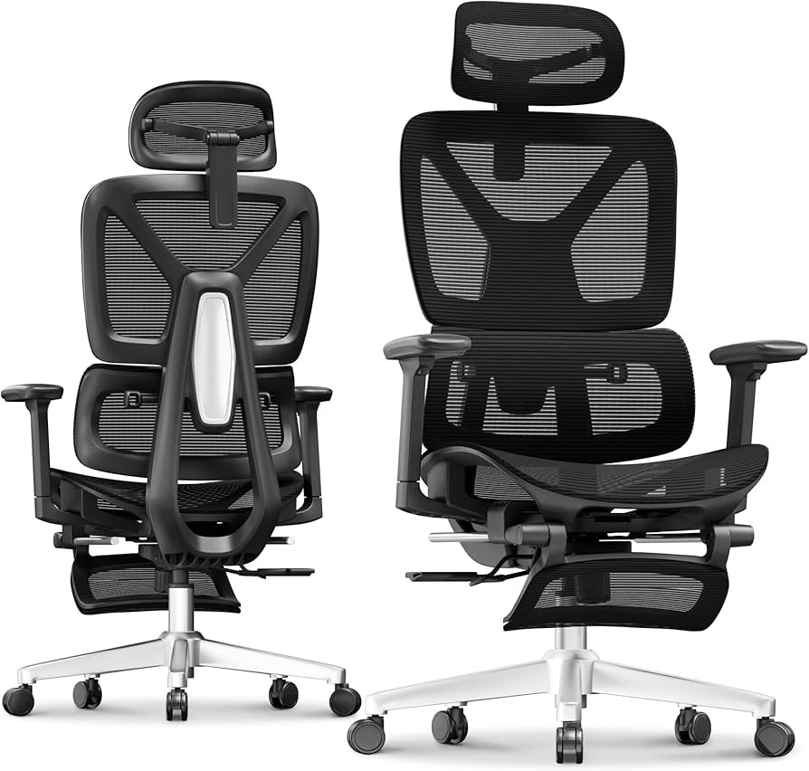 FLEXISPOT ErgoX Premium Ergonomic Office Chair with Footrest - Adjustable 3D Armrests, Dynamic Lu... | Amazon (US)