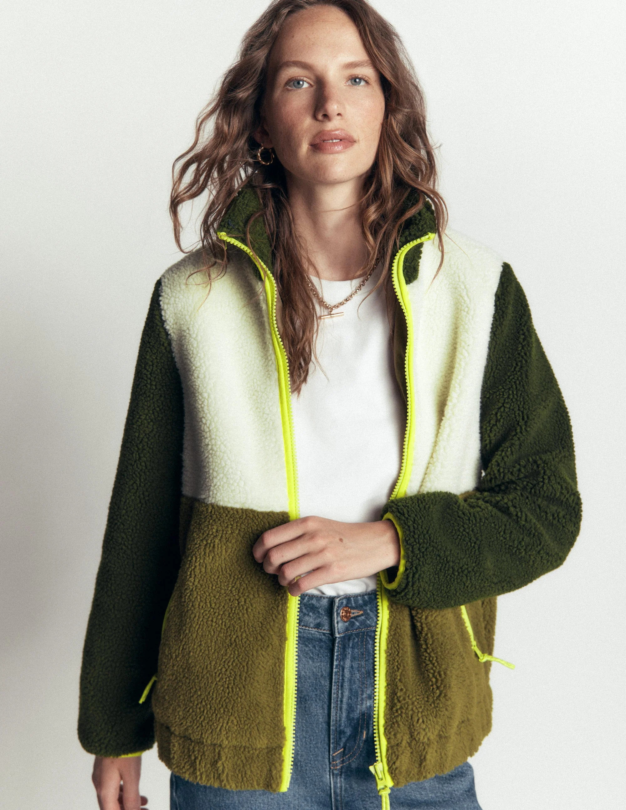 Alnwick Borg Jacket-Green, Ivory Colour Block | Boden (US)