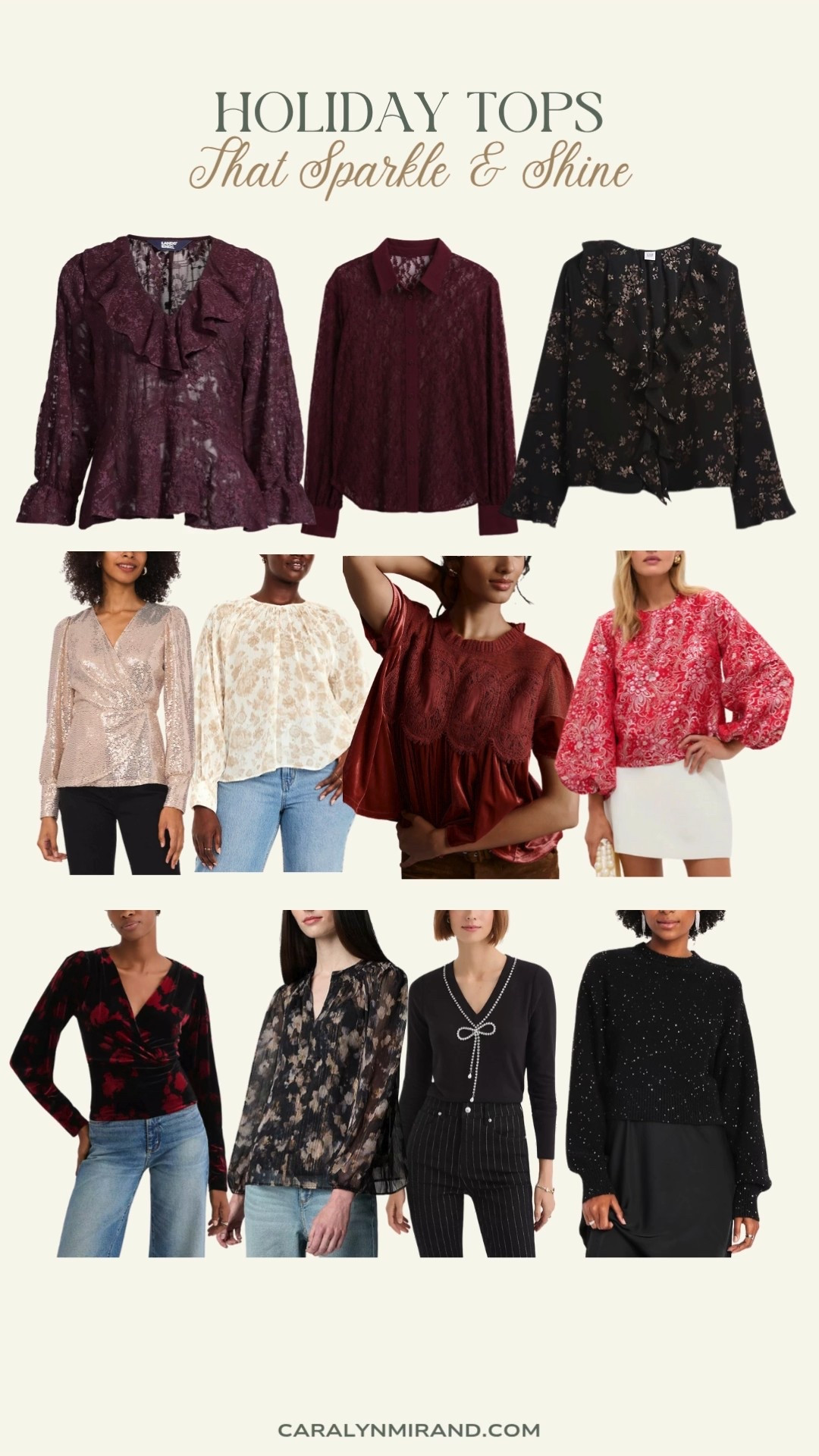 Seasonal tops for all holiday events! Pair with your favorite black pants or skirt. Use CARALYN15 at Spanx. 

#LTKHoliday #LTKParties #LTKStyleTip