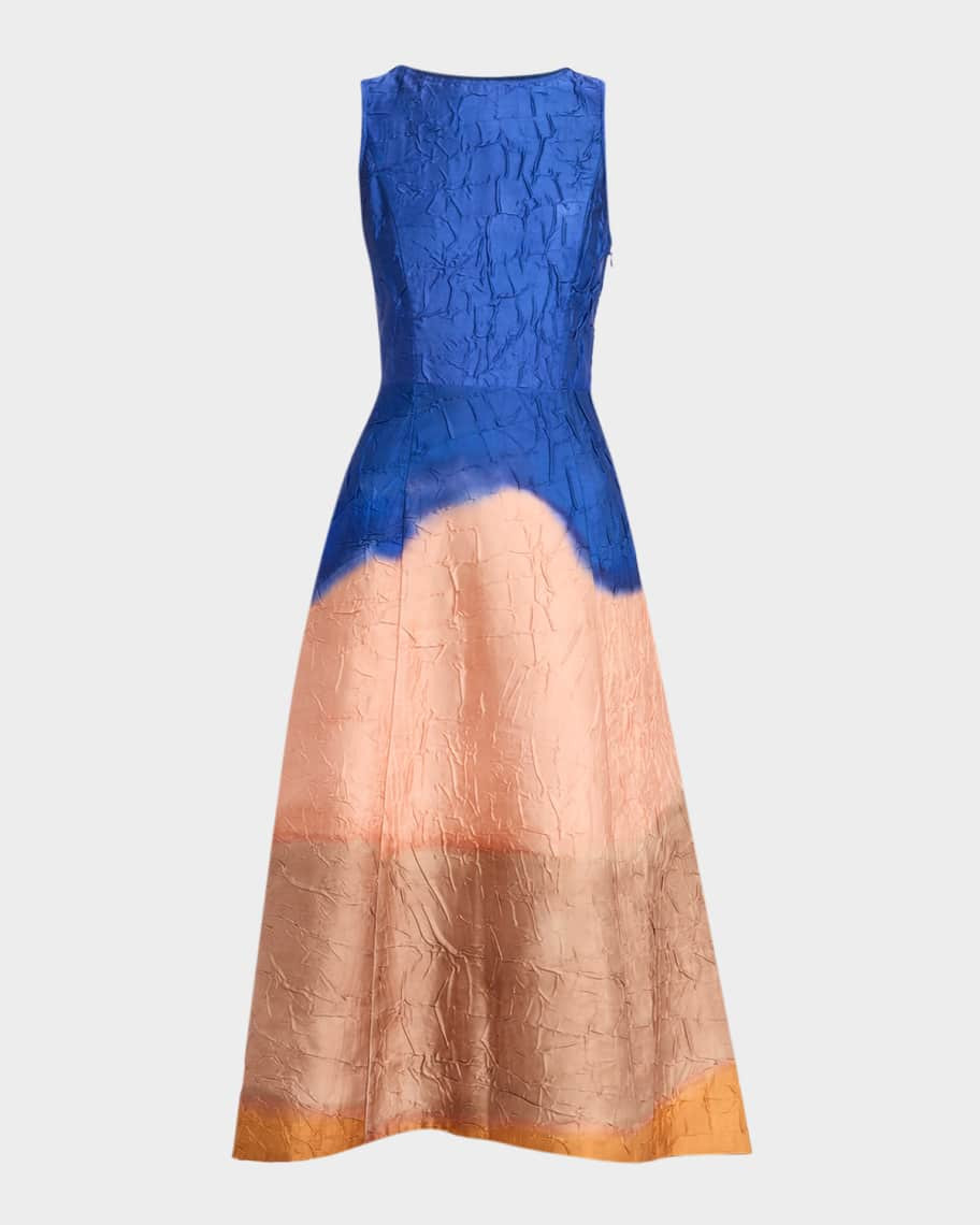 Ulla Johnson x Helen Frankenthaler Georgia Crinkled Satin Midi Dress | Neiman Marcus
