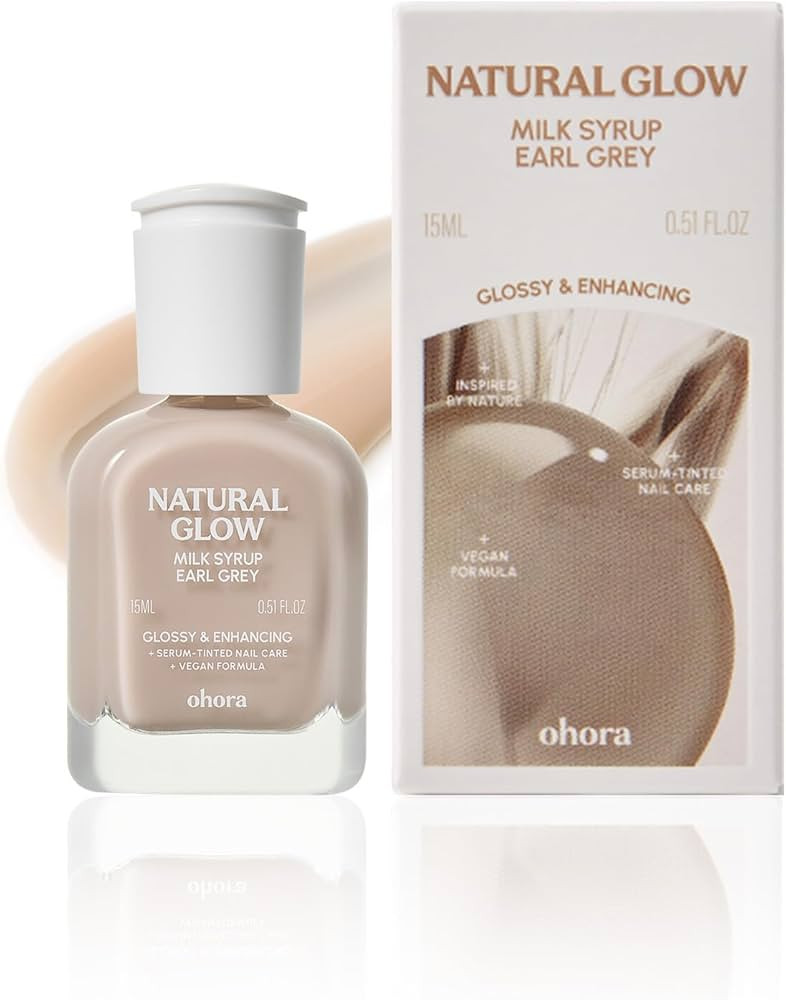 ohora Natural Glow Milk Syrup Nail Strengthener (Earl Grey) - Tinted Nail Hardener for Brittle, D... | Amazon (US)