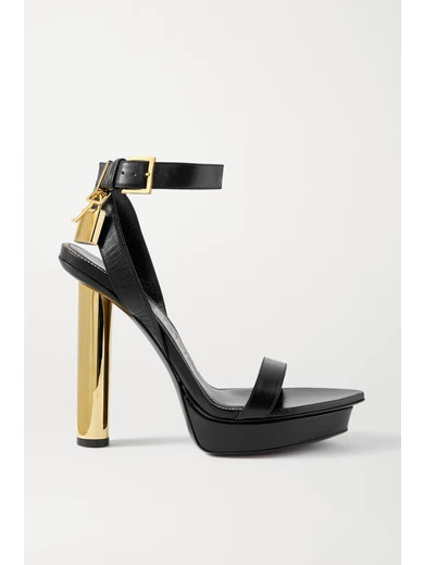 TOM FORD - Padlock Leather Platform Sandals - Black | NET-A-PORTER (US)