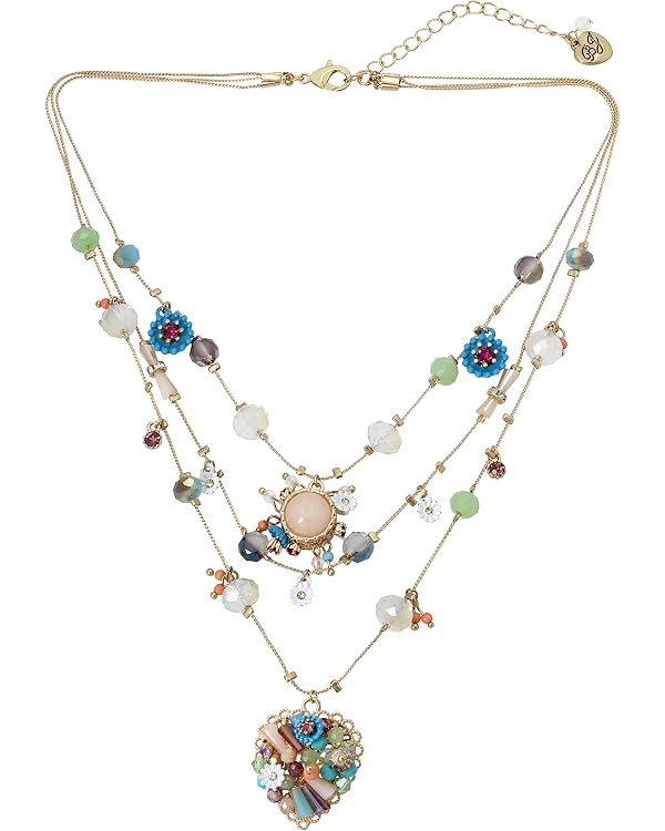 Betsey Johnson Womens Butterfly Charms Layered Necklace | Amazon (US)
