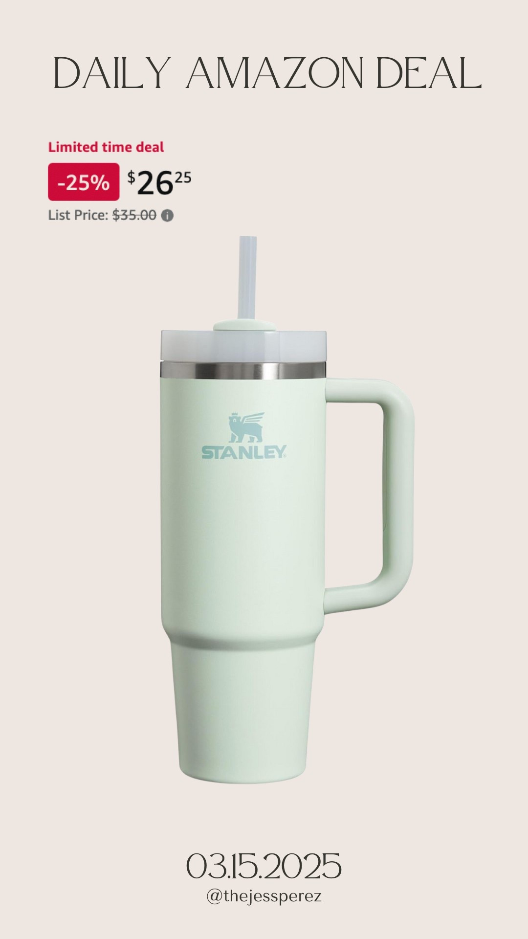 Daily Amazon Deal: Stanley tumbler. I’ve never seen Stanley’s on sale! 

#LTKSaleAlert #LTKFindsUnder50