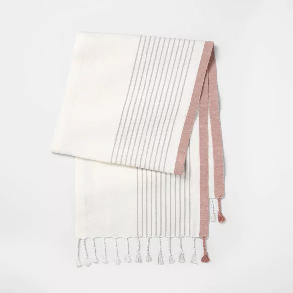 Table Runner Gray Stripe - Hearth & Hand™ with Magnolia | Target