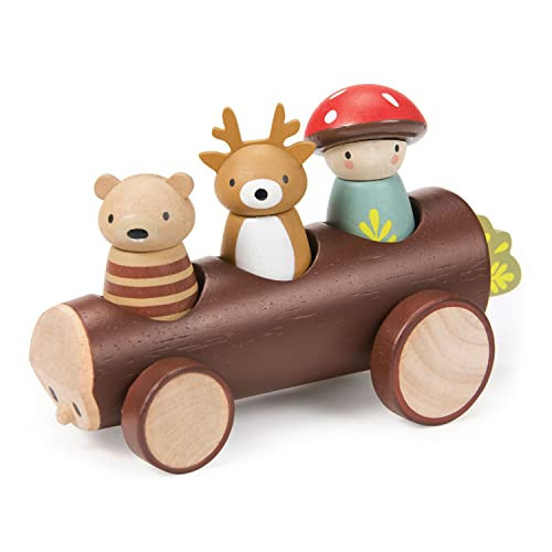 Tender Leaf Toys - Timber Taxi - Wooden Log Shaped Push Vehicle with 3 Removeable Characters - Open-Ended Play Toy, Explore Role-Play and Imagination for Boys and Girls - Age 18m+ | Amazon (US)