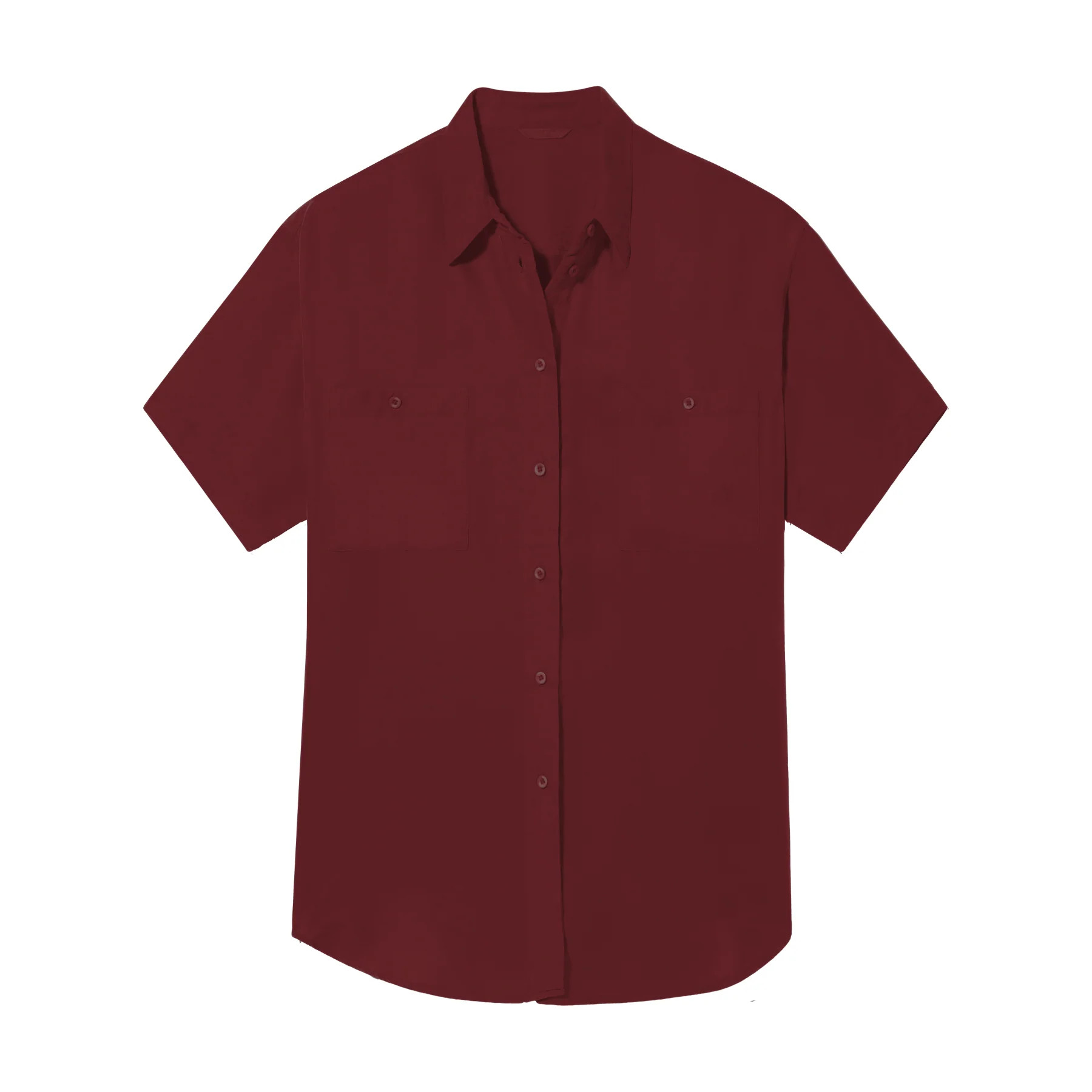Day Trip Button Down - Maroon Sport Silk Shirt | Left on Friday