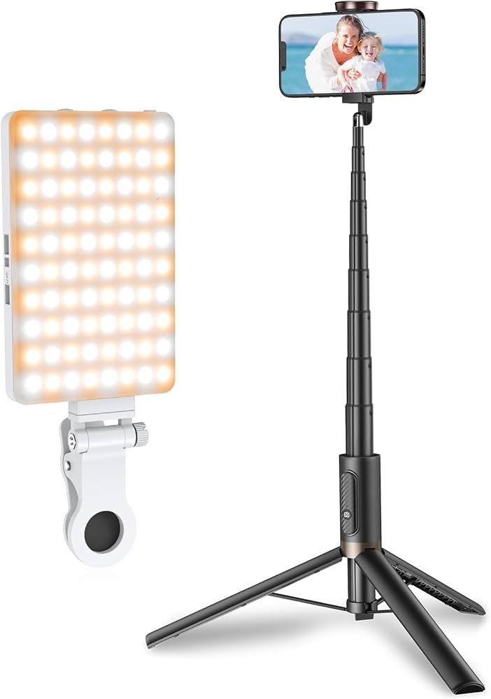 TONEOF 60" Cell Phone Tripod (Black) Bundle with 80 LED Selfie Light with Clip for Live Streaming... | Amazon (US)