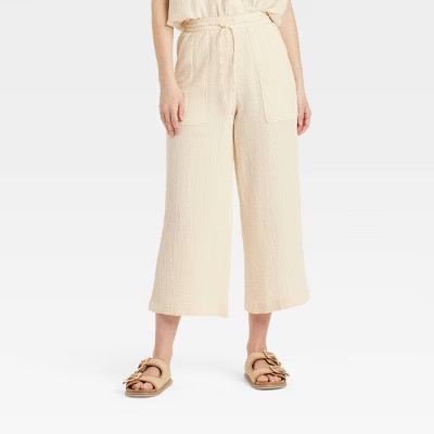 Women's High-Rise Gauze Wide Leg Pull-On Pants - Universal Thread™ | Target
