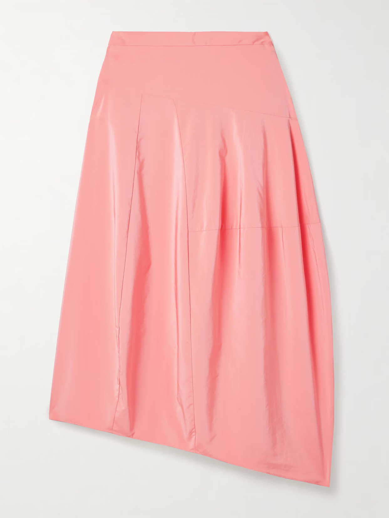 Tibi - Asymmetric Taffeta Midi Skirt - Pink | NET-A-PORTER (US)