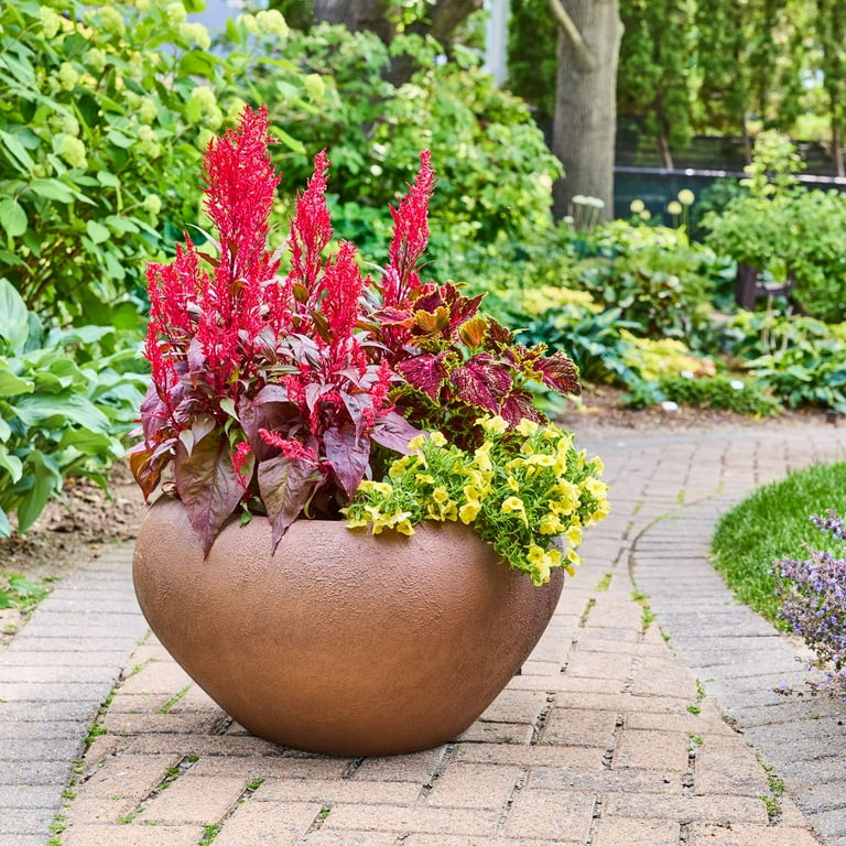 Better Homes & Gardens 23 inch Organic Planter Terracotta Plant Pot with Natural Rustic Design La... | Walmart (US)