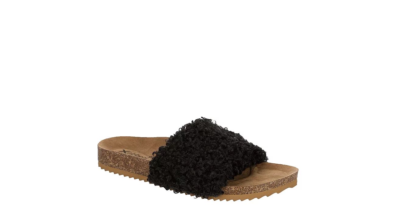 Xappeal Womens Teddie Footbed Slide Sandal - Black | Rack Room Shoes