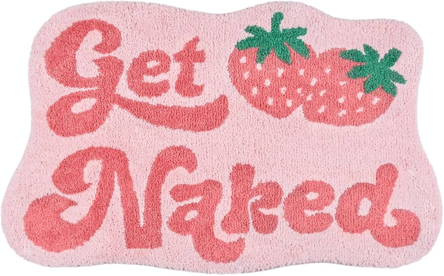 Get Naked Bathroom Rugs, Soft Thick Microfiber Rug, Funny Cute Pink Strawberry Bath Mats, 20"x32"... | Amazon (US)